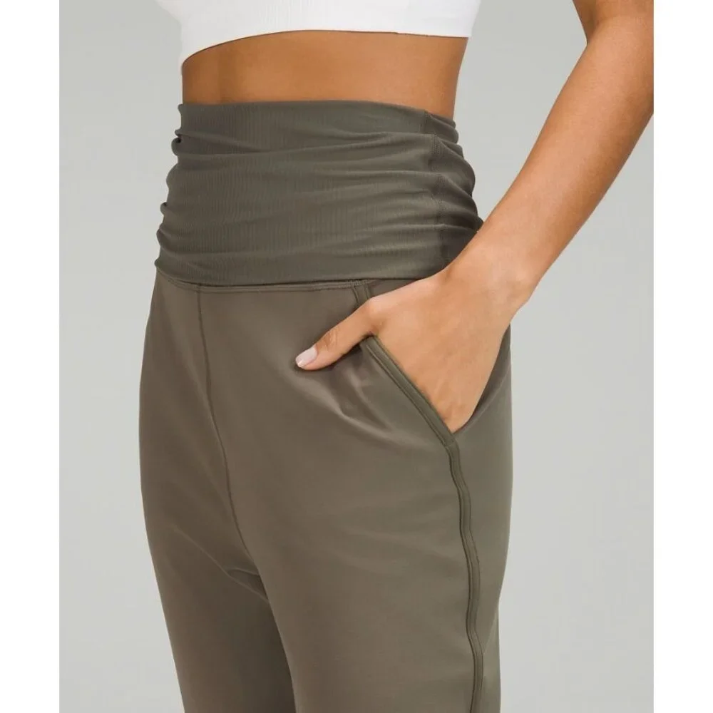 Lululemon 6 Align Super-High-Rise Ribbed-Waist Jogger Green Croos-waist pocket - Picture 4 of 12